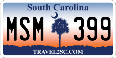 SC license plate MSM399