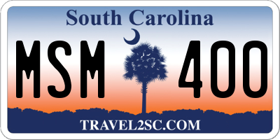 SC license plate MSM400
