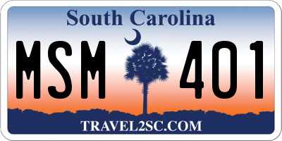 SC license plate MSM401