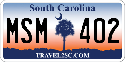 SC license plate MSM402
