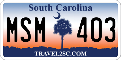 SC license plate MSM403