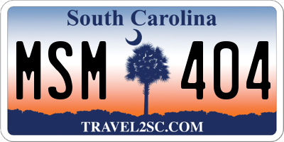 SC license plate MSM404