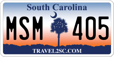 SC license plate MSM405