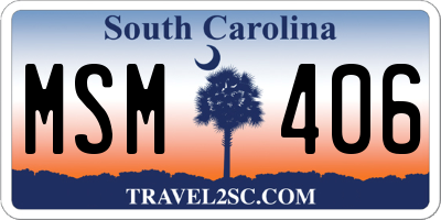 SC license plate MSM406