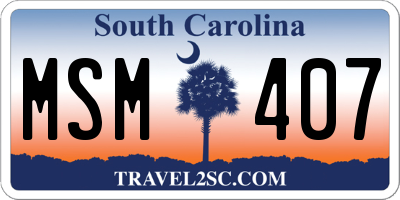 SC license plate MSM407