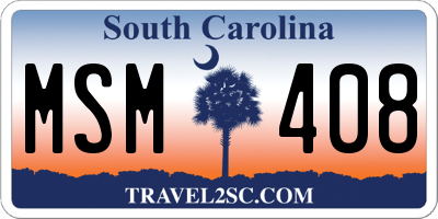 SC license plate MSM408