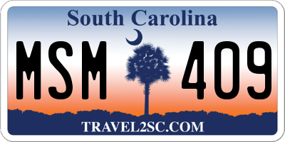 SC license plate MSM409