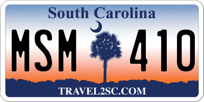 SC license plate MSM410