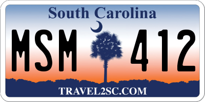 SC license plate MSM412