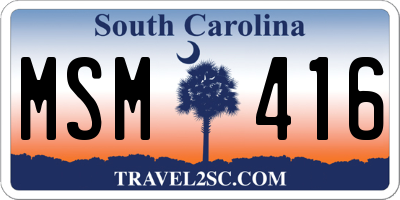 SC license plate MSM416