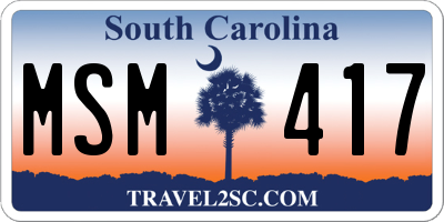 SC license plate MSM417