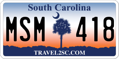 SC license plate MSM418