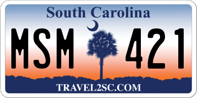 SC license plate MSM421