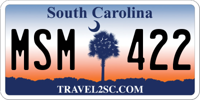 SC license plate MSM422
