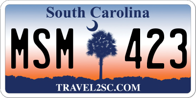 SC license plate MSM423