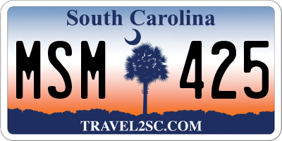 SC license plate MSM425