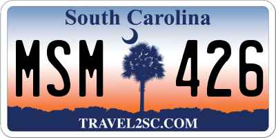 SC license plate MSM426