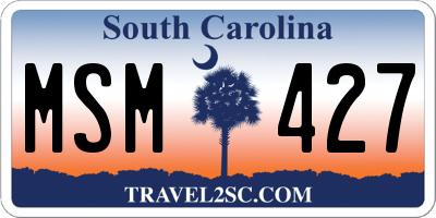 SC license plate MSM427