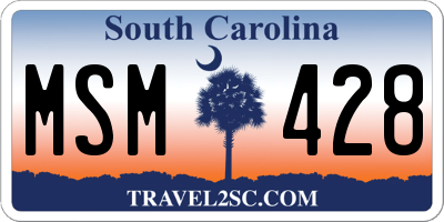 SC license plate MSM428