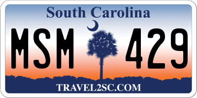 SC license plate MSM429