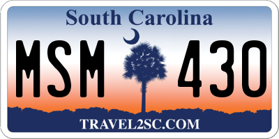 SC license plate MSM430