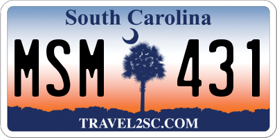 SC license plate MSM431