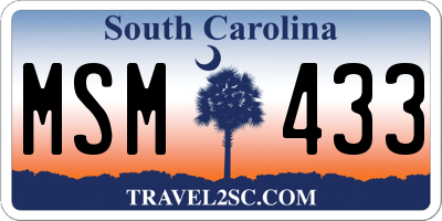 SC license plate MSM433