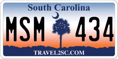 SC license plate MSM434