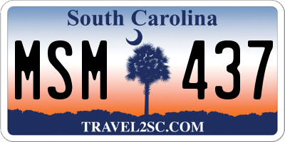 SC license plate MSM437