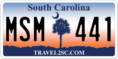SC license plate MSM441