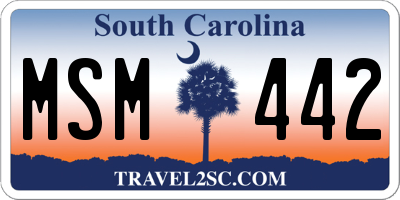 SC license plate MSM442