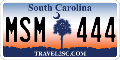 SC license plate MSM444