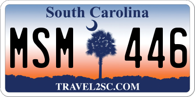 SC license plate MSM446