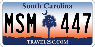 SC license plate MSM447