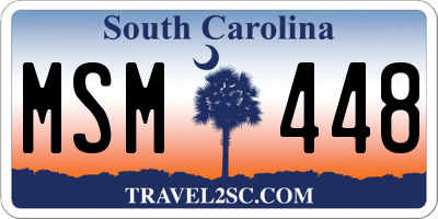 SC license plate MSM448