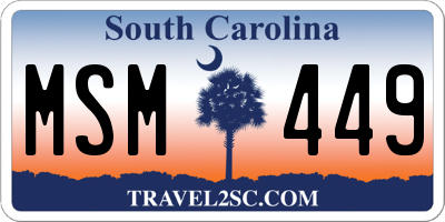 SC license plate MSM449