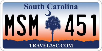 SC license plate MSM451