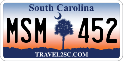 SC license plate MSM452