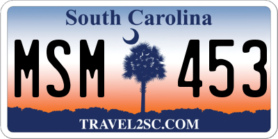 SC license plate MSM453