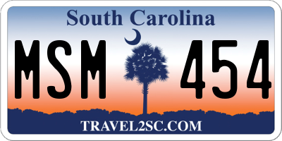SC license plate MSM454