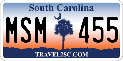 SC license plate MSM455