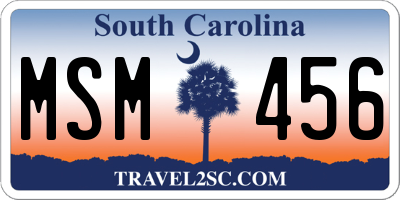 SC license plate MSM456