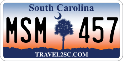 SC license plate MSM457