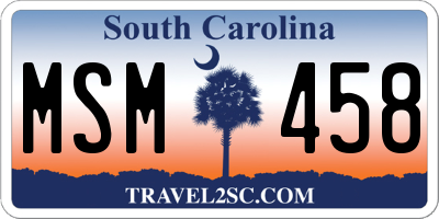 SC license plate MSM458