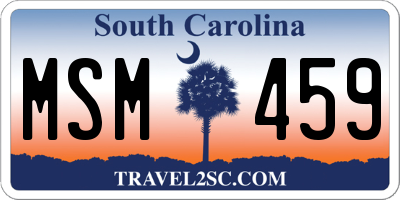 SC license plate MSM459