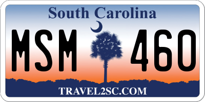 SC license plate MSM460