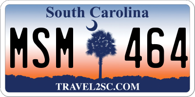 SC license plate MSM464