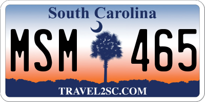 SC license plate MSM465