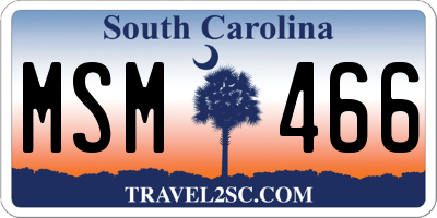 SC license plate MSM466