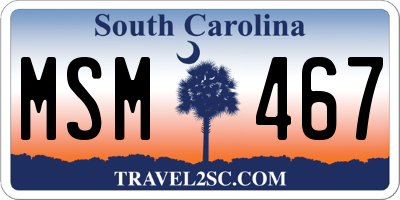 SC license plate MSM467